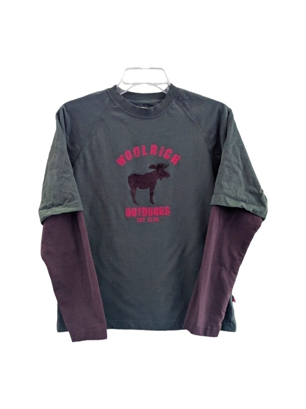 WOOLRICH Boy's Moose double sleeve tshirt, size XL (18/20)